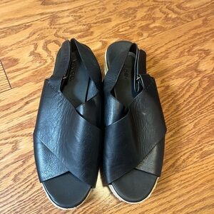 Vince Black Leather platform Sandals